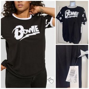 Torrid NWT Bowie Cotton Drop Shoulder Varsity Tee